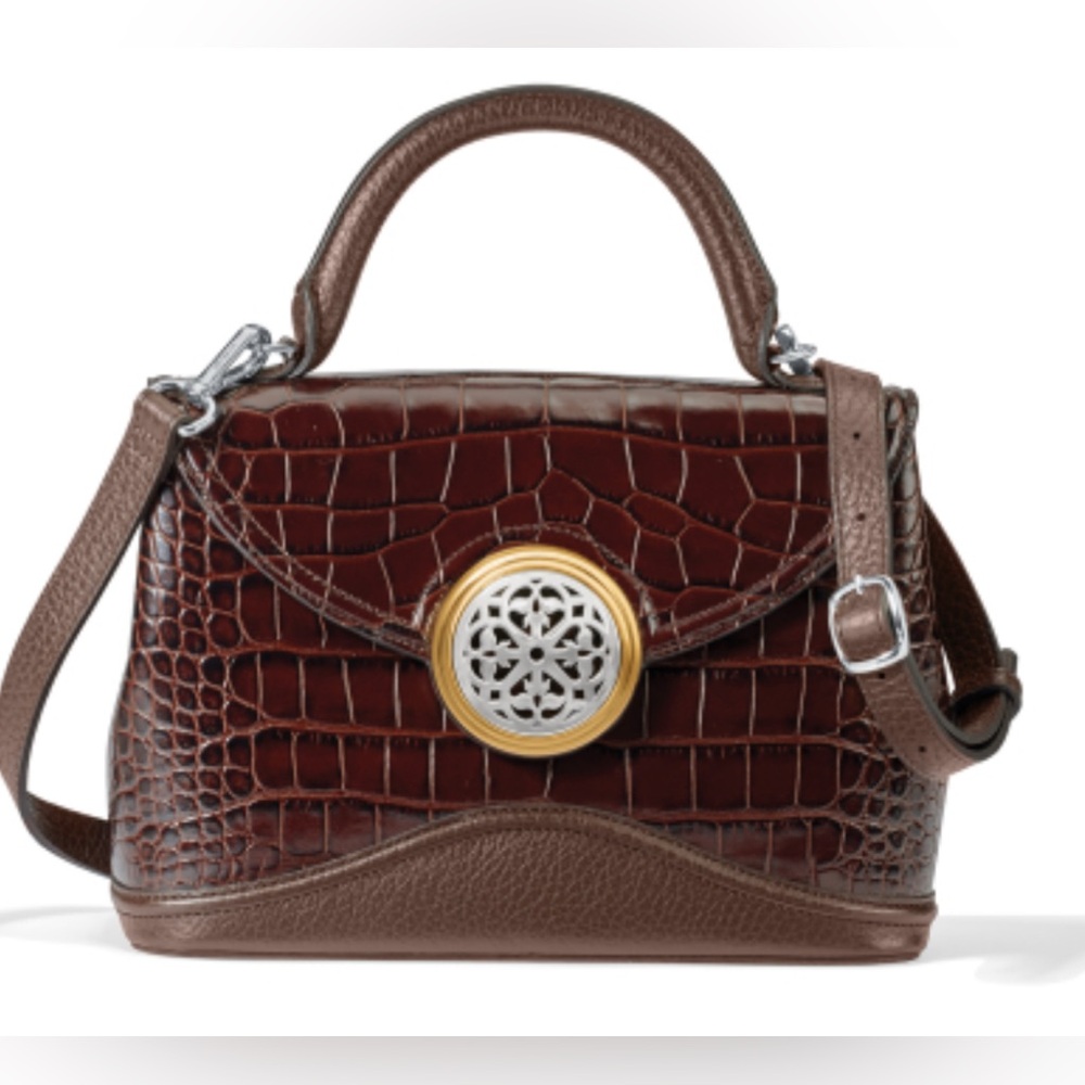 Brighton Brown Croc-Embossed Satchel